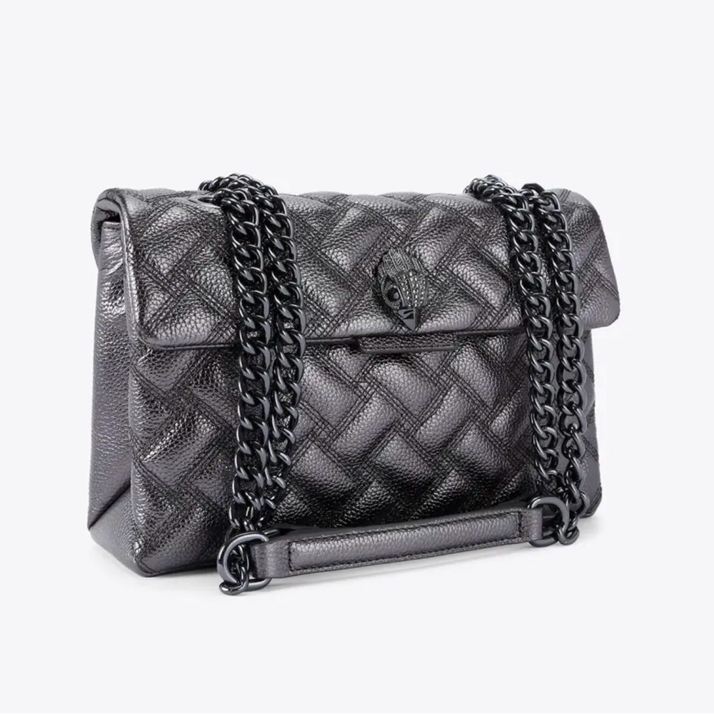 Rare! Kurt Geiger London Kensington Drench Metallic Gun Metal